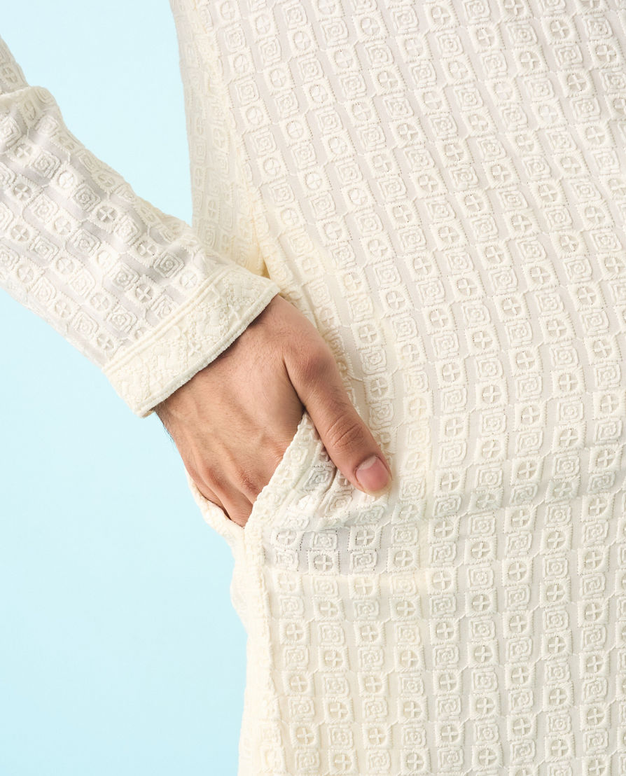 Diwas Men Elegant Cream Celebration Kurta Pajama