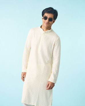 Diwas Men Elegant Cream Celebration Kurta Pajama