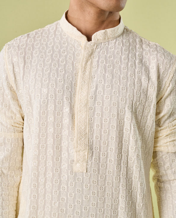 Diwas Men Elegant Cream Celebration Kurta Pajama