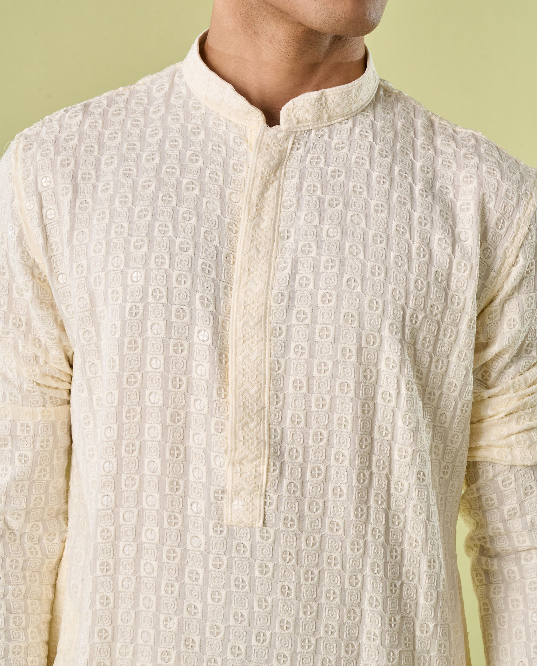 Diwas Men Elegant Cream Celebration Kurta Pajama