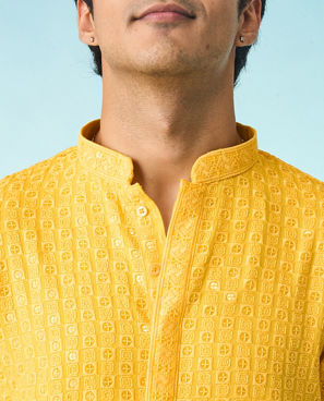 Diwas Men Radiant Yellow Viscose Kurta Pajama