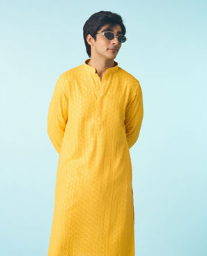 Diwas Men Radiant Yellow Viscose Kurta Pajama
