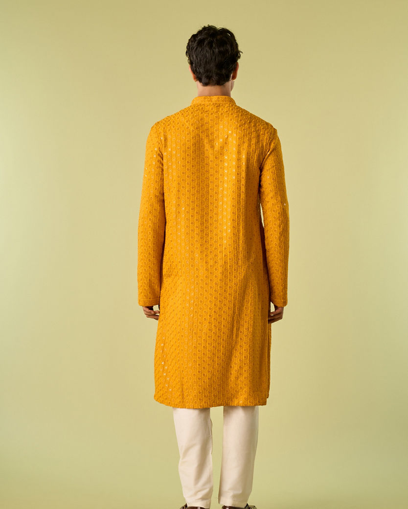 Diwas Men Mustard Kurta Pajama