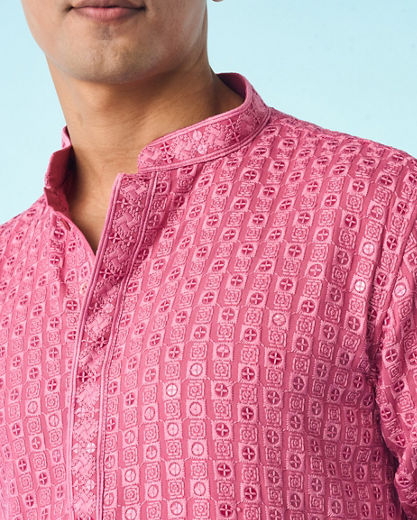 Diwas Men Dusty Pink Royal Elegance Kurta Pajama