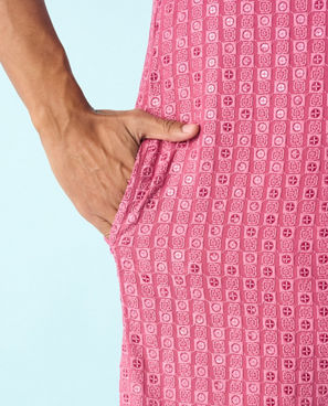 Diwas Men Dusty Pink Royal Elegance Kurta Pajama