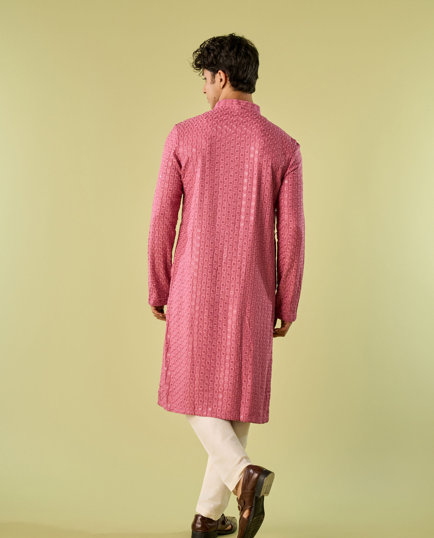 Diwas Men Dusty Pink Royal Elegance Kurta Pajama