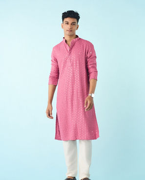 Diwas Men Dusty Pink Royal Elegance Kurta Pajama