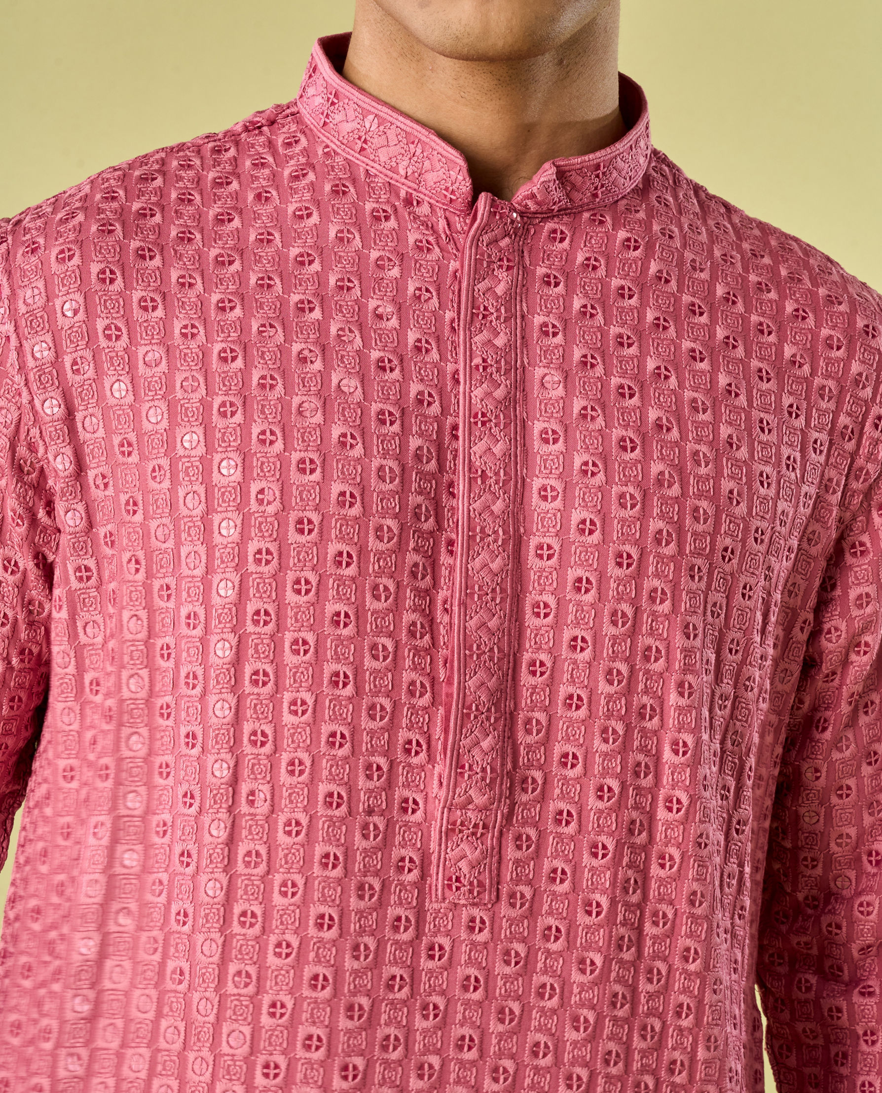 Diwas Men Dusty Pink Royal Elegance Kurta Pajama