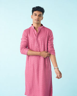 Diwas Men Dusty Pink Royal Elegance Kurta Pajama