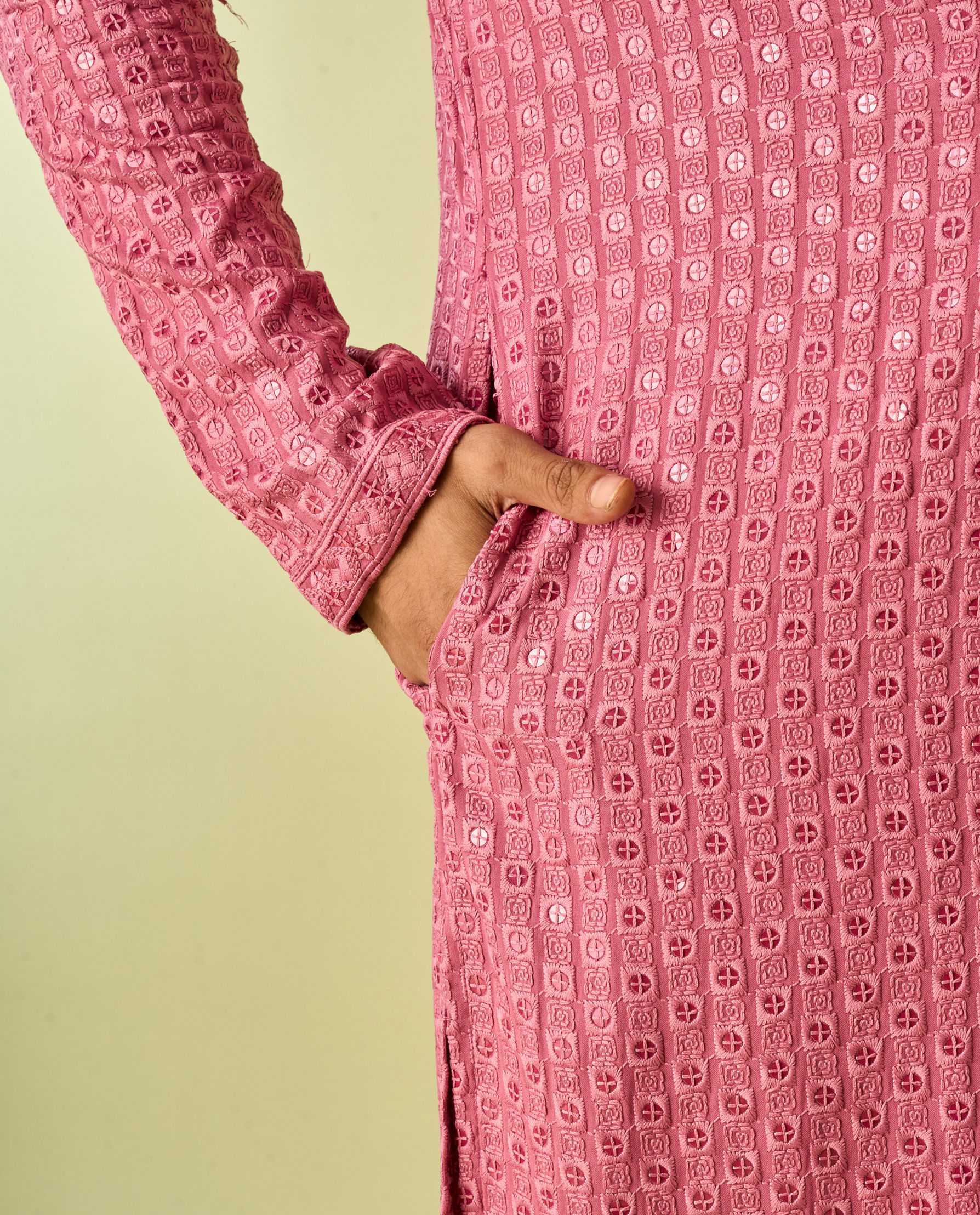 Diwas Men Dusty Pink Royal Elegance Kurta Pajama