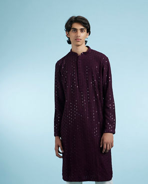 Diwas Men Purple Glory Viscose Kurta Pajama