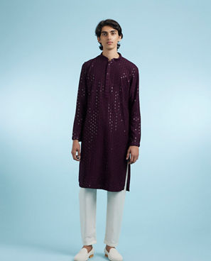Diwas Men Purple Glory Viscose Kurta Pajama