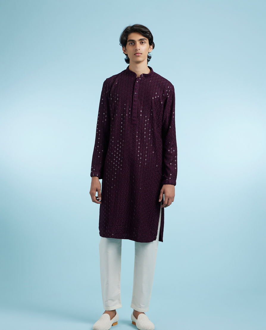 Diwas Men Purple Glory Viscose Kurta Pajama