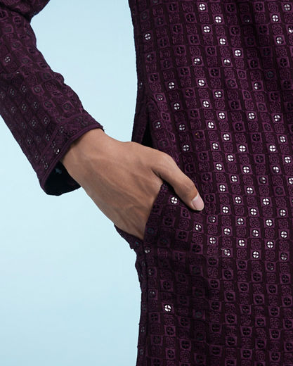 Diwas Men Purple Glory Viscose Kurta Pajama