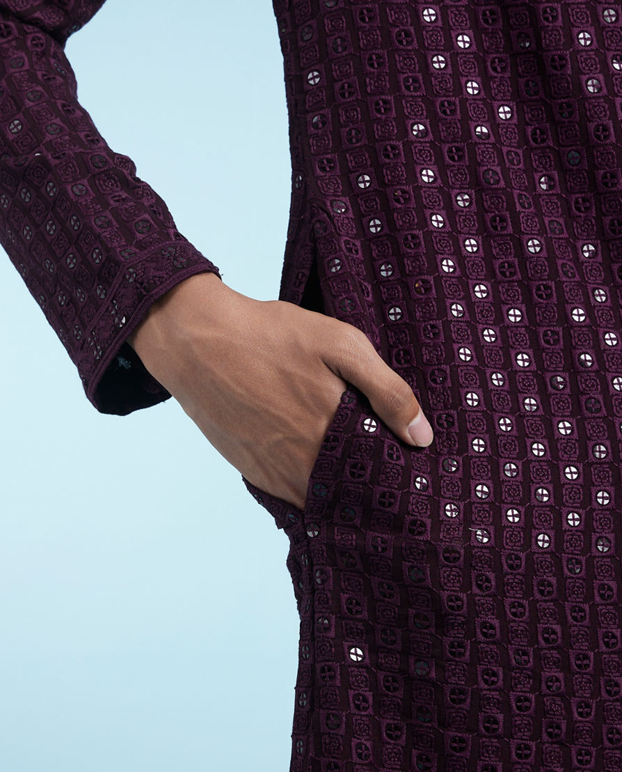 Diwas Men Purple Glory Viscose Kurta Pajama