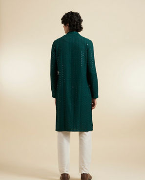 Diwas Men Dark Green Viscose Kurta Pajama