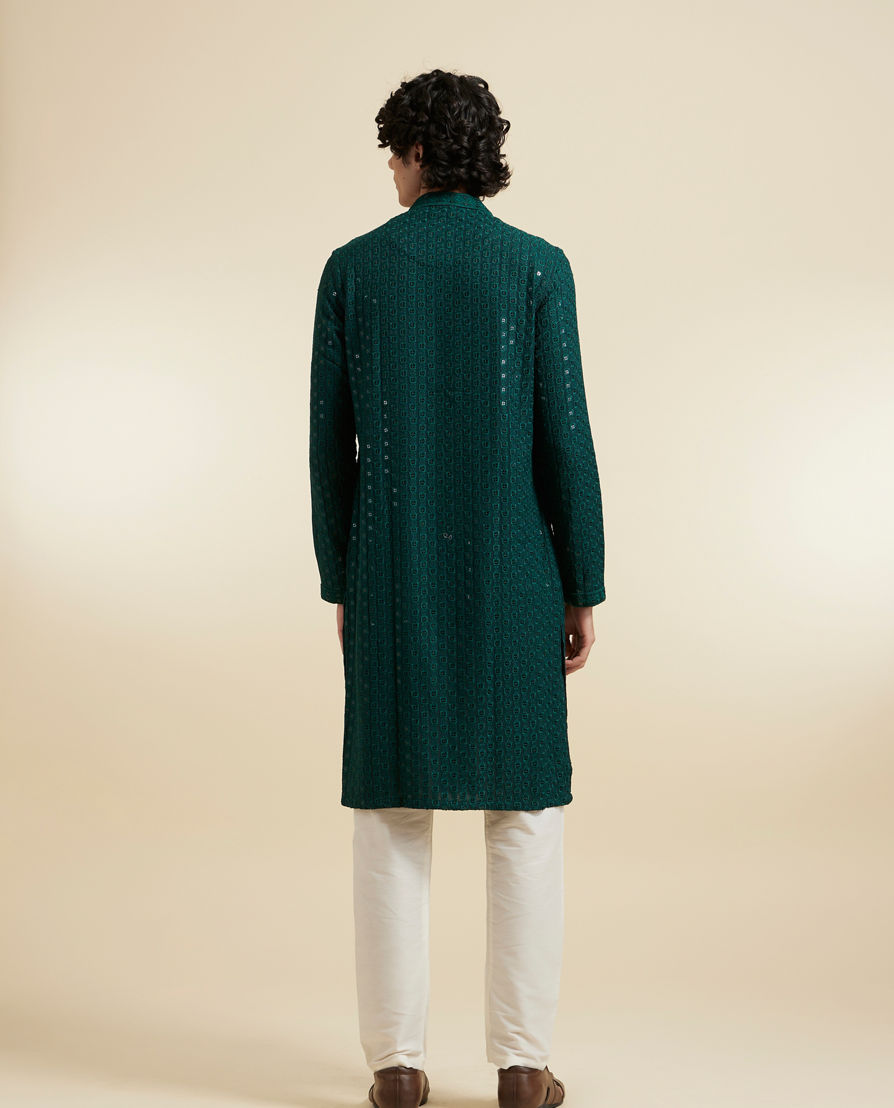 Diwas Men Dark Green Viscose Kurta Pajama