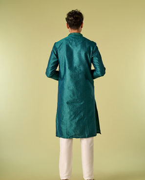 Diwas Men Teal Green Festive Kurta Pajama