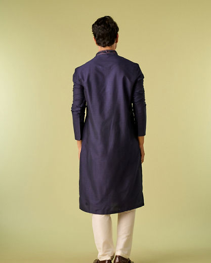 Diwas Men Dark Blue Festive Kurta Pajama
