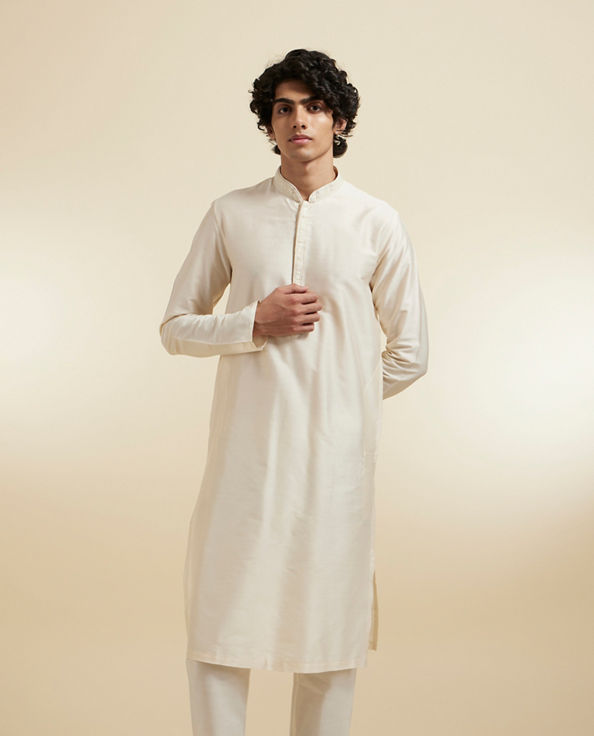 Diwas Men Elegant Cream Kurta Pajama