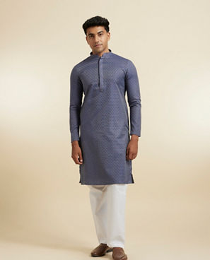 Diwas Men Dark Blue Kurta Pajama