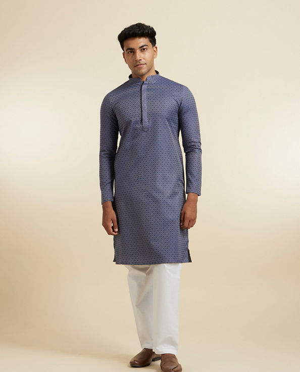 Diwas Men Dark Blue Kurta Pajama