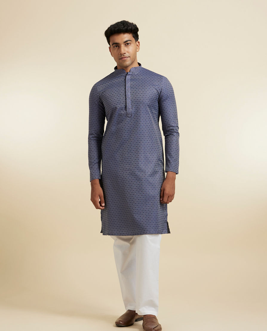 Diwas Men Dark Blue Kurta Pajama