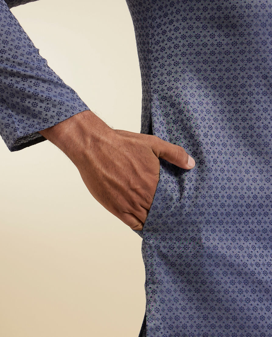 Diwas Men Dark Blue Kurta Pajama