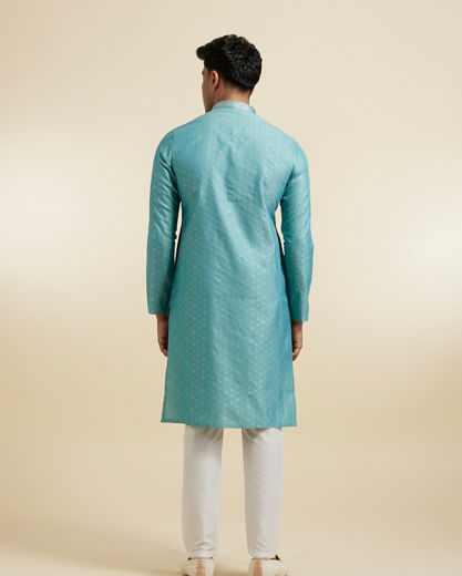 Diwas Men Aqua Green Mystique Kurta Pajama