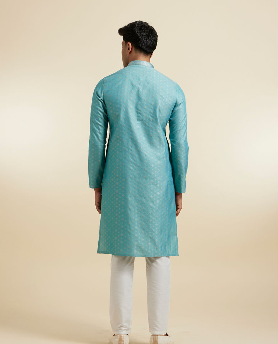 Diwas Men Aqua Green Mystique Kurta Pajama