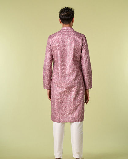 Diwas Men Dusty Pink Exquisite Kurta Pajama