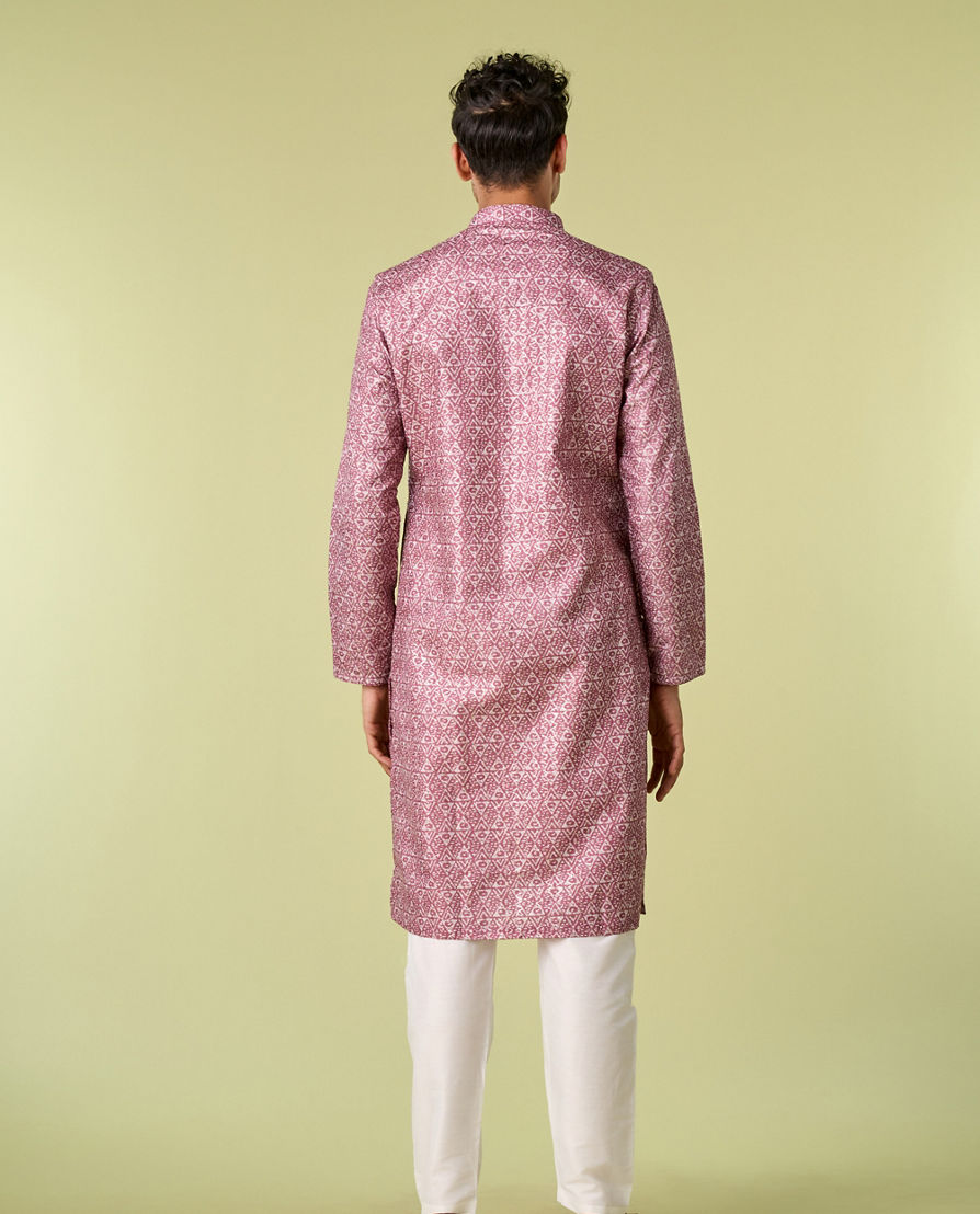 Diwas Men Dusty Pink Exquisite Kurta Pajama