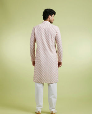 Diwas Men Elegant Pink Cotton Kurta Pajama