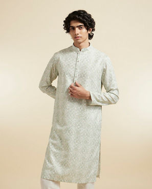 Diwas Men Serene Green Cotton Kurta Pajama