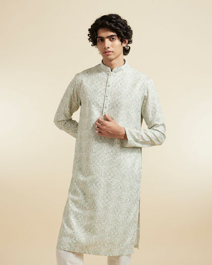 Diwas Men Serene Green Cotton Kurta Pajama