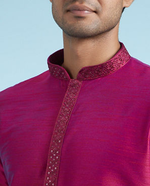 Diwas Men Regal Rani Pink Kurta Pajama