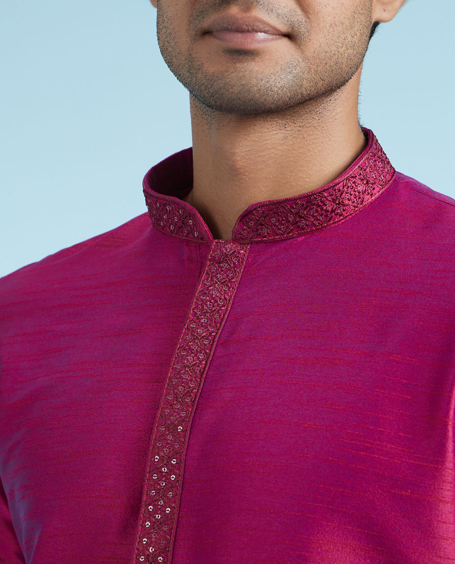Diwas Men Regal Rani Pink Kurta Pajama