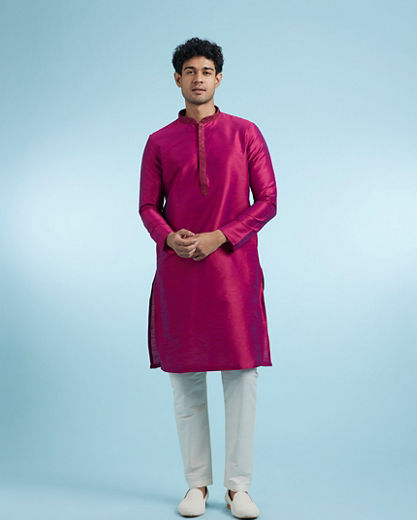 Diwas Men Regal Rani Pink Kurta Pajama