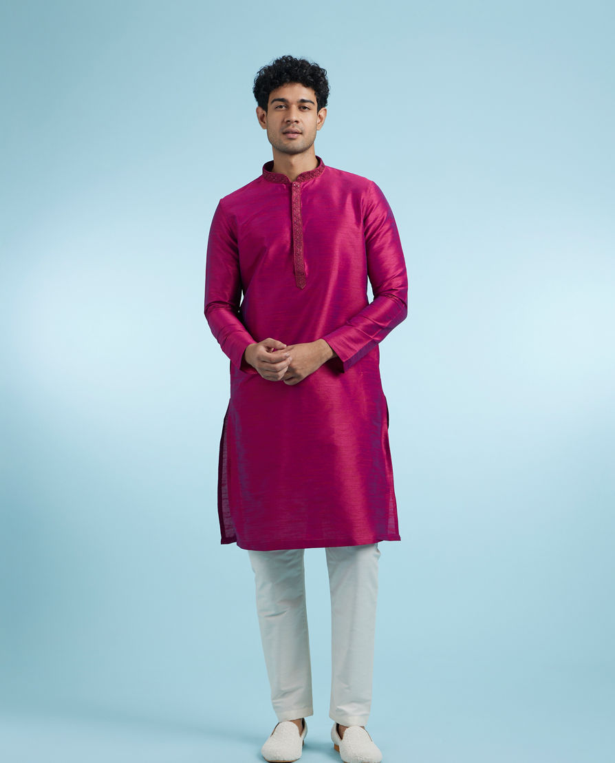 Diwas Men Regal Rani Pink Kurta Pajama