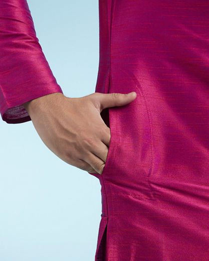 Diwas Men Regal Rani Pink Kurta Pajama