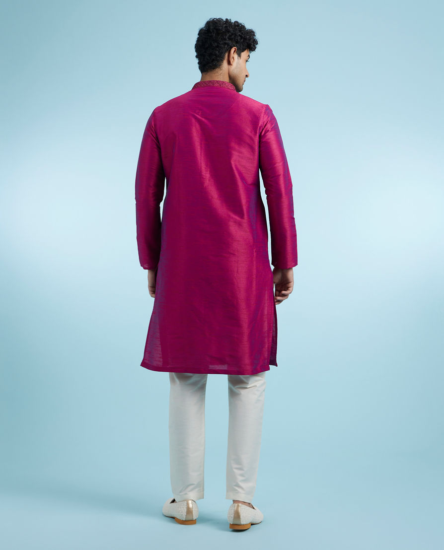 Diwas Men Regal Rani Pink Kurta Pajama