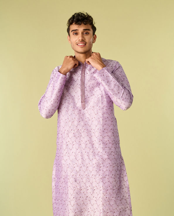 Diwas Men Purple Elegance Kurta Pajama