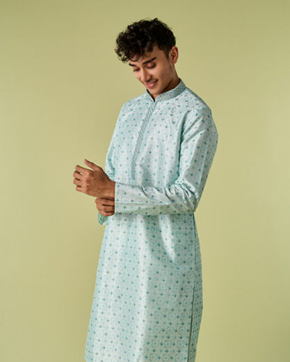 Diwas Men Exquisite Light Blue Kurta Pajama