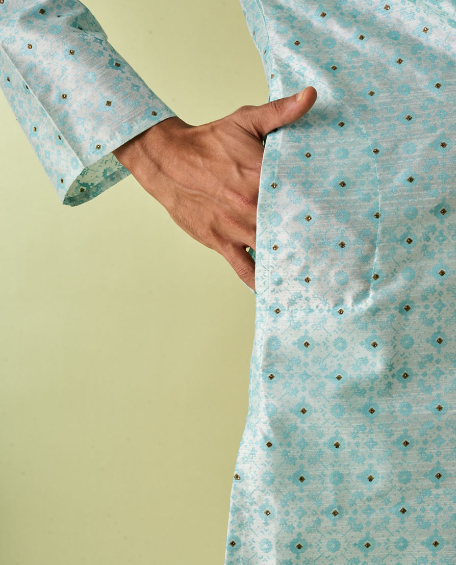Diwas Men Exquisite Light Blue Kurta Pajama