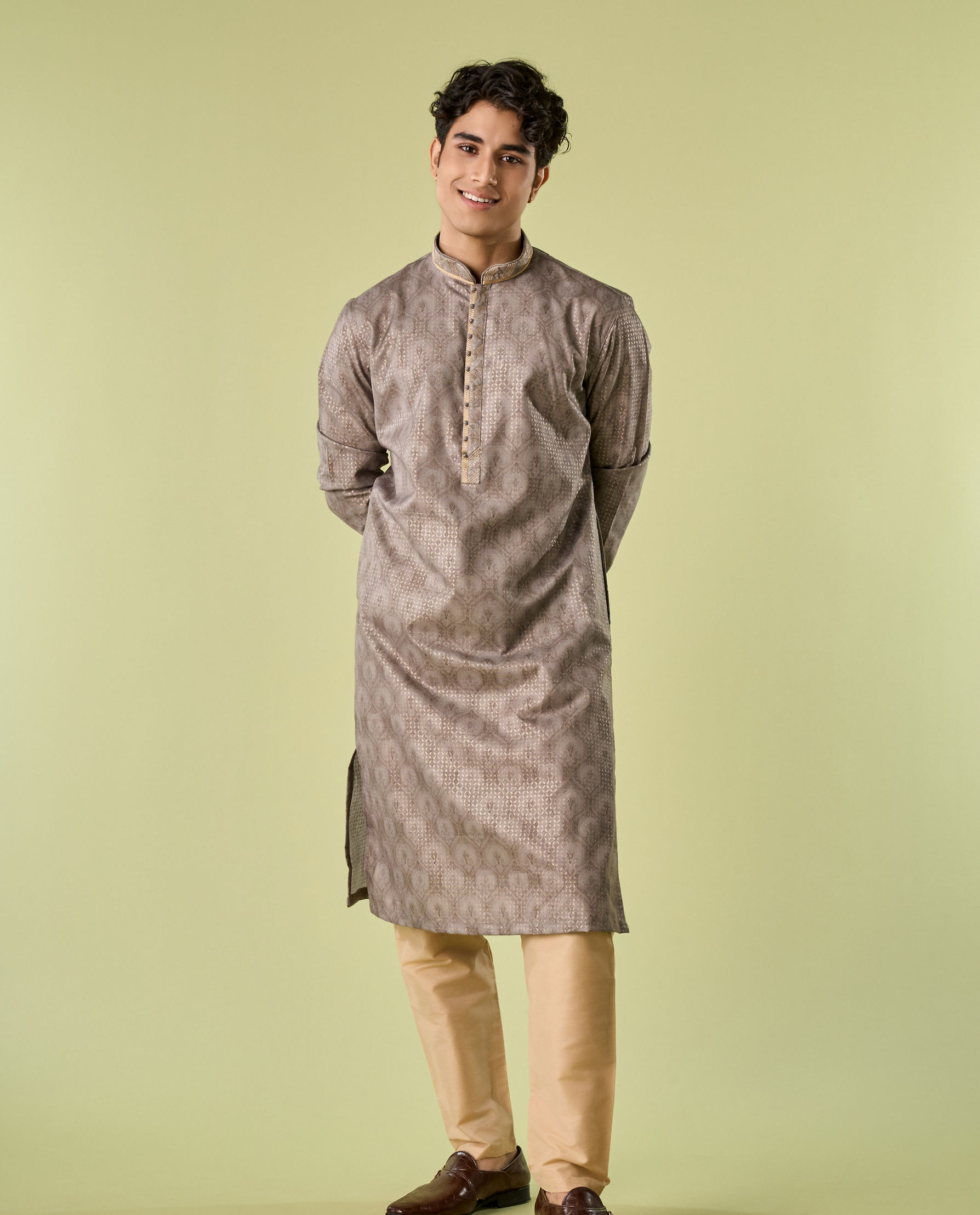 Diwas Men Pista Green Glory Kurta Pajama
