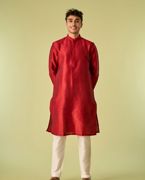 Diwas Men Maroon Elegance Kurta Pajama Set