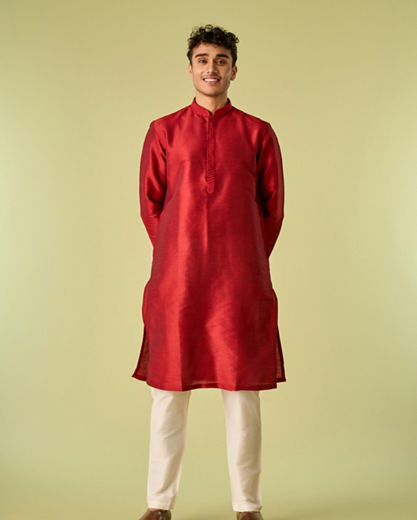 Diwas Men Maroon Elegance Kurta Pajama Set