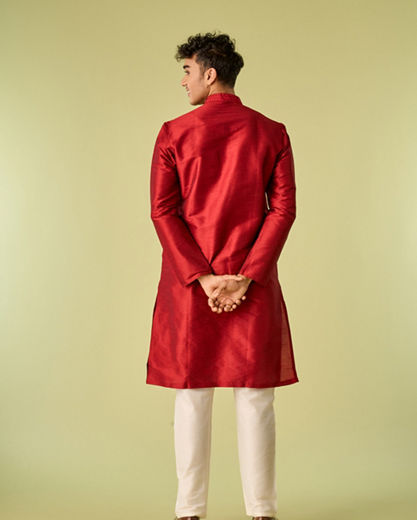 Diwas Men Maroon Elegance Kurta Pajama Set