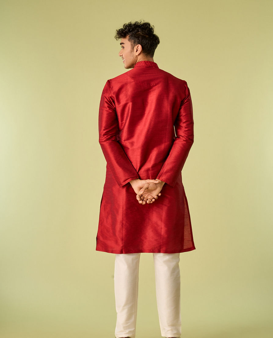 Diwas Men Maroon Elegance Kurta Pajama Set