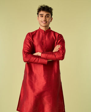 Diwas Men Maroon Elegance Kurta Pajama Set